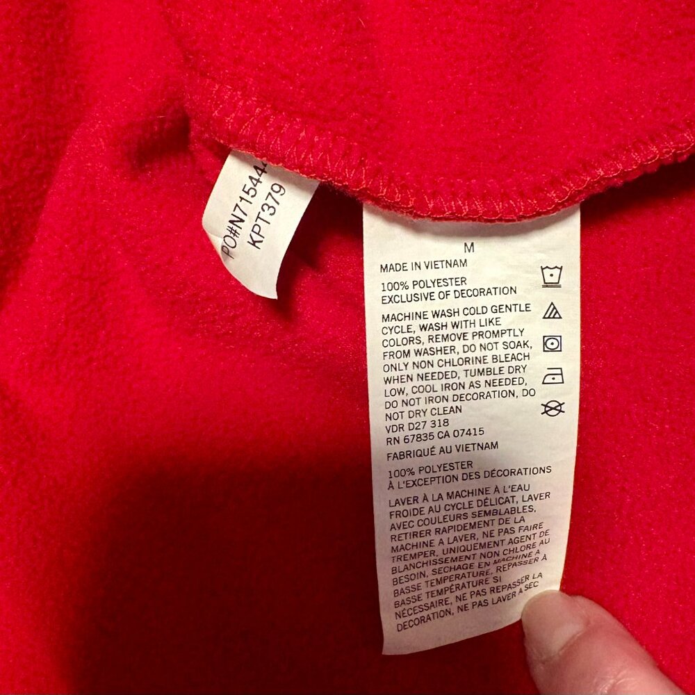 Nautica Red Fleece Pullover Quarter Zipper with Long Sleeves - Picture 5 of 9